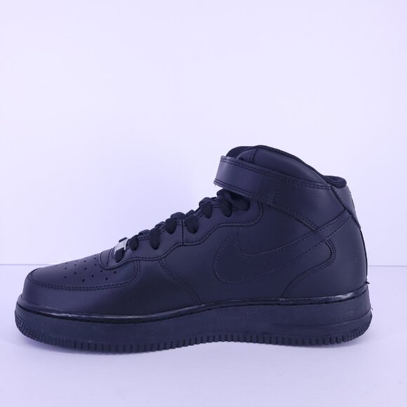 Nike Air Force 1 Mid '07 Black Leather Sneakers Size 11 CW2289-001 - Picture 3 of 16
